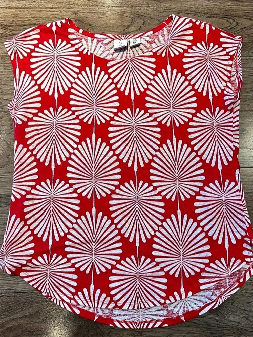 joie Linen Floral Top in Red & White Size Medium Like New
